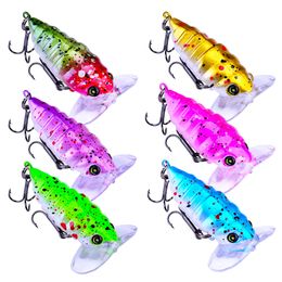 500pcs/Lot Topwater Bass Lures Fishing Bionic Tackle Wobbler Snakehead Bass Lure Freshwater Crank baits 4.2g/4cm Floating isca Artificial Hard Plastic Cicada Bait