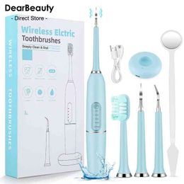 Portable Electric Sonic Dental Scaler USB Rechargeable Tooth Cleaner Calculus Stains Tartar Remover Dentist Teeth Whitening Tool 220713