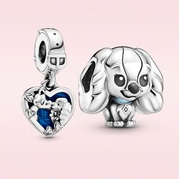 925 sterling silver charm Jewellery Tramp Lady Dog Dangle charm pendant Fit Pandora Bracelet
