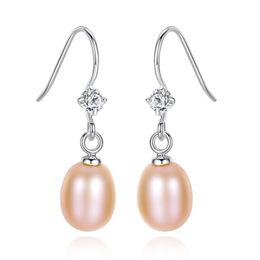 Dangle & Chandelier Luxury Fashion Pearl Earrings S925 Sterling Silver For Women 2022 Elegant White Pink Jewelry Gift Girls LadyDangle