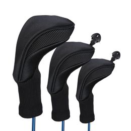 Black Golf Head Covers Driver 1 3 5 Fairway Woods Headcovers for Golf Club Fits All Fairway and Driver Clubs 3Pc274A