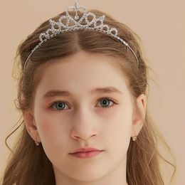 Tiara de cristal para bebês, faixa de cabelo para crianças, meninas, princesa, acessórios para festa, baile, coroa