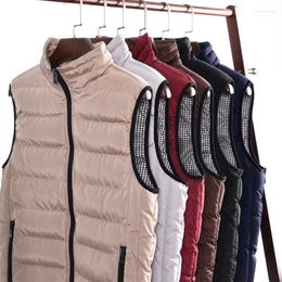 Vest Men Winter Sleeveless Jackets Male Fashion Style Solid Waistcoat Men's Autumn Warm Outwear Plus Size Vests Stra22