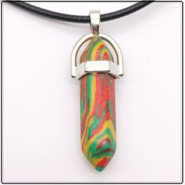 Pendant Necklaces Natural Stone Fashion Colourful Original Vintage Unique Necklace For Women Korean Goth Chains Jewellery Party Gothic Accesso