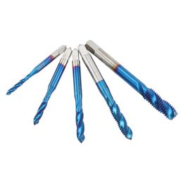 Hand Tools Thread Tap Set 5Pcs M3-M4-M5-M6-M8 HSS Screw Drill Nano Blue Coated Right Threading ToolsHand