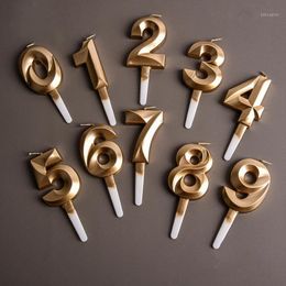 birthday candle number 3 NZ - Other Event & Party Supplies Number Birthday Candles Golden For Cake Happy Decoration Boy Or Girl Baby Shower 1 2 3 4 5 6 7 8 9 0