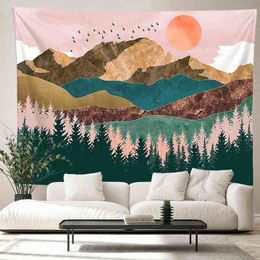 Beautiful Natural Sunset Printed Large Wall Rugs Cheap Hanging Background Art Decor Room Decoration Aesthetics J220804