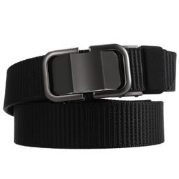 Belts Men Quick Release Automatic Buckle Belt Tactics Soft Real Nylon Sports Accessories HM2022002Belts