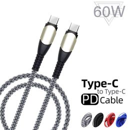 PD 60W 3A fast charging cable USB C TO C phone charge cables male to male 5 cores PD Data cable with data transmission