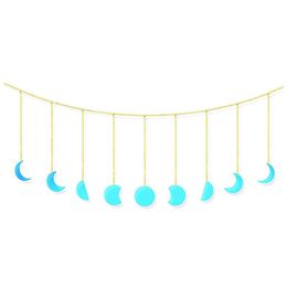 Decorative Objects & Figurines Moon Phase Wall Art Hanging - Handmade Banner Garland With Chains Boho Decor For Bedroom Living RoomDecorativ