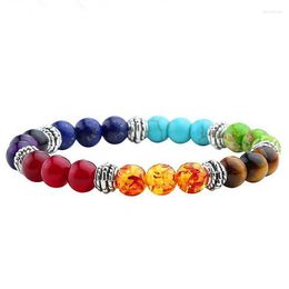 Charm Bracelets Chakra Bangle Women Colours Mixed Healing Crystals Stone Pray Mala Bracelet Summer Jewellery 1211Charm Lars22