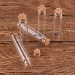 50pcs 18*80*12.5mm 13ml Mini Glass Wishing Spice Bottles Tiny Jars Vials With pendant crafts