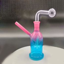 Hookah Glass Bong Smoking Pipe 6inch Beaker Recycler Water Pipes Hot Selling Dab Rig Ashcatcher Bong with Downstem Oil Burner Pipe