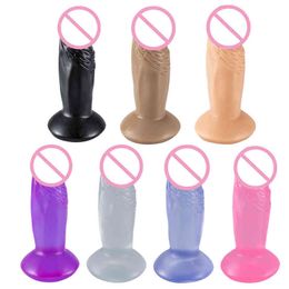 -Tlemeny Barato y de buena calidad Mini Jelly consoladoras pequeñas chupas artificiales pene vagina analgueo anal juguetes sexuales para mujeres Masturbator Y220702