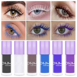 DNM Colour Mascara Eyelashes Curling Extension Purple Blue White Mascara Non-smudge Fast Dry Long-lasting Holiday Party Makeup