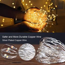 10pcs/lot Led Fairy Lights Copper Wire String 1M 2M 3M Holiday Outdoor Lamp Garland Luces For Christmas Tree Wedding Party Decoration D2.0