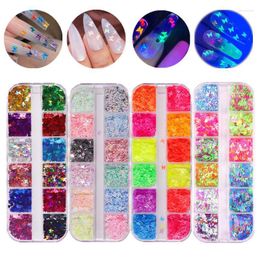 butterfly glitter nails Canada - Nail Glitter Holographic Laser Luminous Powder Butterfly Sequins Polish Gel Art Decorations Accessories Manicure Supplies Stac22