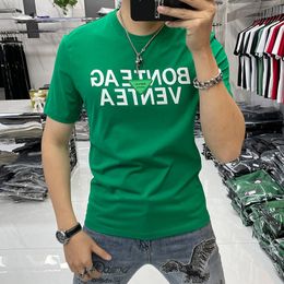 Personalised Letter Printing Design Men's T-Shirts 2022 Summer Fashion Brand Mercerized Cotton Short Sleeve Round Neck Slim Large Size Tees Green Black White M-6XL