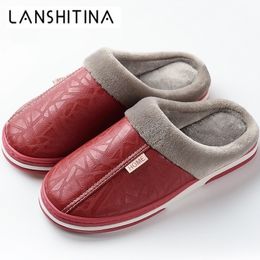 Slipper Indoor Waterproof Winter Slippers Anti Dirty Fur Shoes Flats Plush Warm House Slippers Nonslip Big Size3550 Y200106