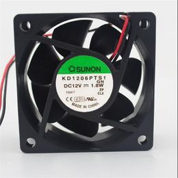 Original SUNON KD1206PTS1 12V 1.8W 6025 6cm two-wire cooling fan