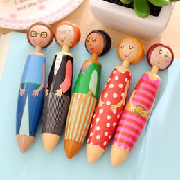 cartoon doll Ballpoint pen for custom Sales promotion children holiday gift plastic push