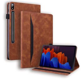 Business Case For Samsung Galaxy Tab S7 S8 Plus 2022 12.4inch SM-X800 SM-X806 PU Leather Soft TPU Flip Wallet Stand Cover