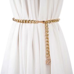Belts for Women Chain Stretchy Strap Elegant Waist Belt Metal Designer Belts Luxury diamond Female thin Waistband ceinture femme ys222