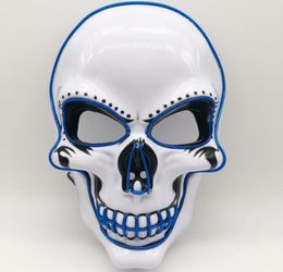 Halloween LED Skull Glowing Mask Horror Ghost Head Men and Women PVC Mask Party Supplies GC1388