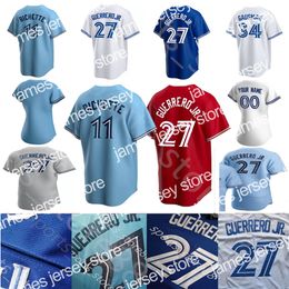 James 2021 2022 Custom S-4XL 11 Bo Bichette 27 Vladimir Guerrero Jr. Jersey Cavan Biggio Hyun-Jin Ryu Yamaguchi Randal Grichuk jerseys