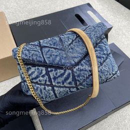 100% high quality vintage denim blue LOULOU PUFFER designer bag fashion washed denim designer bags for women luxury Bags handbag clutch