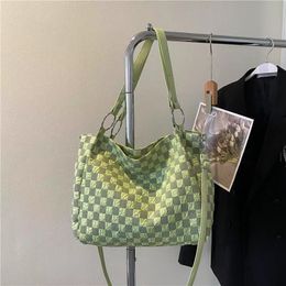fashion Lattice design Shoulder bag comfortable Simple generous and versatile collocation handbag