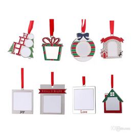 Party Favor Sublimation Blank Christmas Tree Decoration Pendant DIY Christmas Ornament C0817