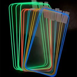 Luminous Fluorescent Tempered Glass Screen Protector Glow in The Dark For iPhone 14 13 12 11 Pro Max XS XR 8 7 6 Samsung S22 Plus A13 A23 A33 A53 A12 A22 A32 A52 A72 A21S NO Box