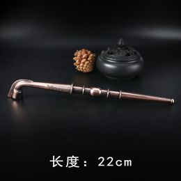 Antique copper metal hammer pipe smoking set filterable straight creative dry tobacco pole household traditional