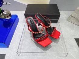 Silk drill buckle high-heeled sandals women's shoes slipper
