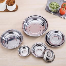 Flatware Sets Pcs Kitchen Bowl Tool Stainless Steel Small Round Dishes For Tomato Sauce Salt Vinegar Sugar Flavour Spices Pepper PlatesFlatwa
