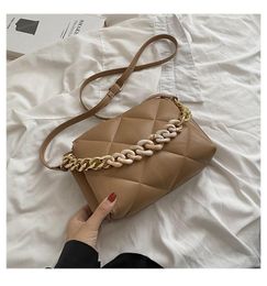 Evening Bags Textured Hand-held Small Bag Women's 2022 Fashion Rhombus Chain Shoulder All-match Casual Diagonal Square BagEvening