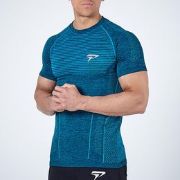 dry tops UK - Men's T-Shirts Men Compression Short Sleeve T-shirt Gym Fitness Bodybuilding Shirt Male Summer Tight Quick Dry Tee Tops Brand Training Cloth