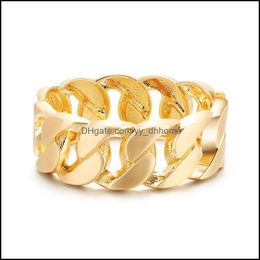 Bangle Bracelets Jewelry Classic Twist Chain Wide Side Bracelet Fashion Retro Creative Cross Carving Boutique Simple Personality Drum-Shaped