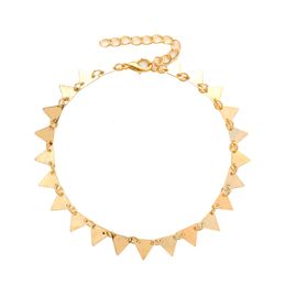 Metal foot accessories Summer personality punk geometric triangle anklet creative retro beach chain women