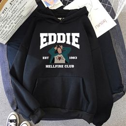 Eddie Munson Stranger Things 4 Hoodie Kadınlar Estetik Hellfire Club Hoodies Unisex Harajuku Kapüşonlu Sweatshirts Hoody Giysileri 220727