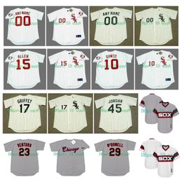 Na85 Vintage Jersey KEN GRIFFEY JR. BO JACKSON PAUL KONERKO RICHIE ALLEN RON SANTO WILBUR WOOD FRANK THOMAS MARK BUEHRLE Retro Baseball