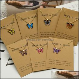 Pendant Necklaces Pendants Jewellery Korean Fashion Cute Butterfly Necklace For Women Golden Colour Statement Wholesale Drop Delivery 2021 Xg