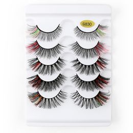 Thick Curly Multilayer 3D False Eyelashes Eye End Elongated Colour Reusable Hand Made Crisscross Messy Fake Lashes Makeup Accessory for Eyes Eyelash Extensions