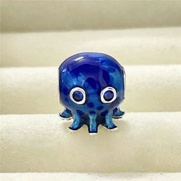 100% 925 Sterling Silver Ocean Bubbles and Waves Octopus Bead Fits European Pandora Jewelry Charm Bracelets