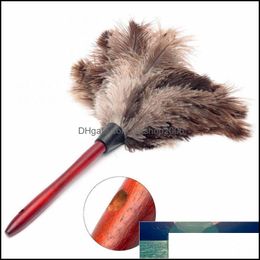 Dusters Household Cleaning Tools Housekee Organisation Home Garden Anti-Static Ostrich Feather Fur Wooden Handle Brush Duster Dust Tool Me