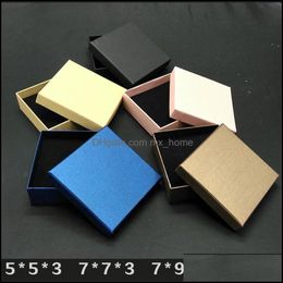 Kraft Paper Box Small Gift Boxes For Jewellery Packaging Ring Earrings Pack Custom Logo 7*9*3 Cm Drop Delivery 2021 Packing Office School Bu