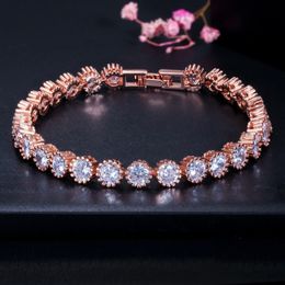 Fashion Crown Tennis designer bracelet For Women 3A Cubic Zirconia bracelet Rose Gold Silver Copper White CZ Luxury Bracelets Jewellery Party Gift 3 Colours
