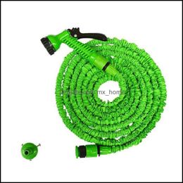 3X Expandable Magic Hose With 7In1 Spray Gun Nozzle 25Ft/50Ft/75Ft/100Ft Irrigation System Garden Water Pipe Drop Delivery 2021 Hoses Faucet