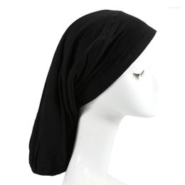 Beanie/Skull Caps 831A Cotton Adjustable Wide Brim All-match Satin Lining Hair Styling Care Sleeping Long Tail Turban Hat Wrap Sleep Pros22